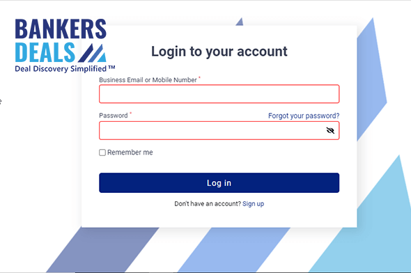 login - bankers deals